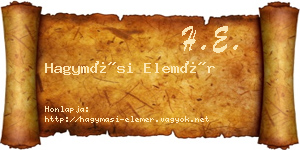 Hagymási Elemér névjegykártya